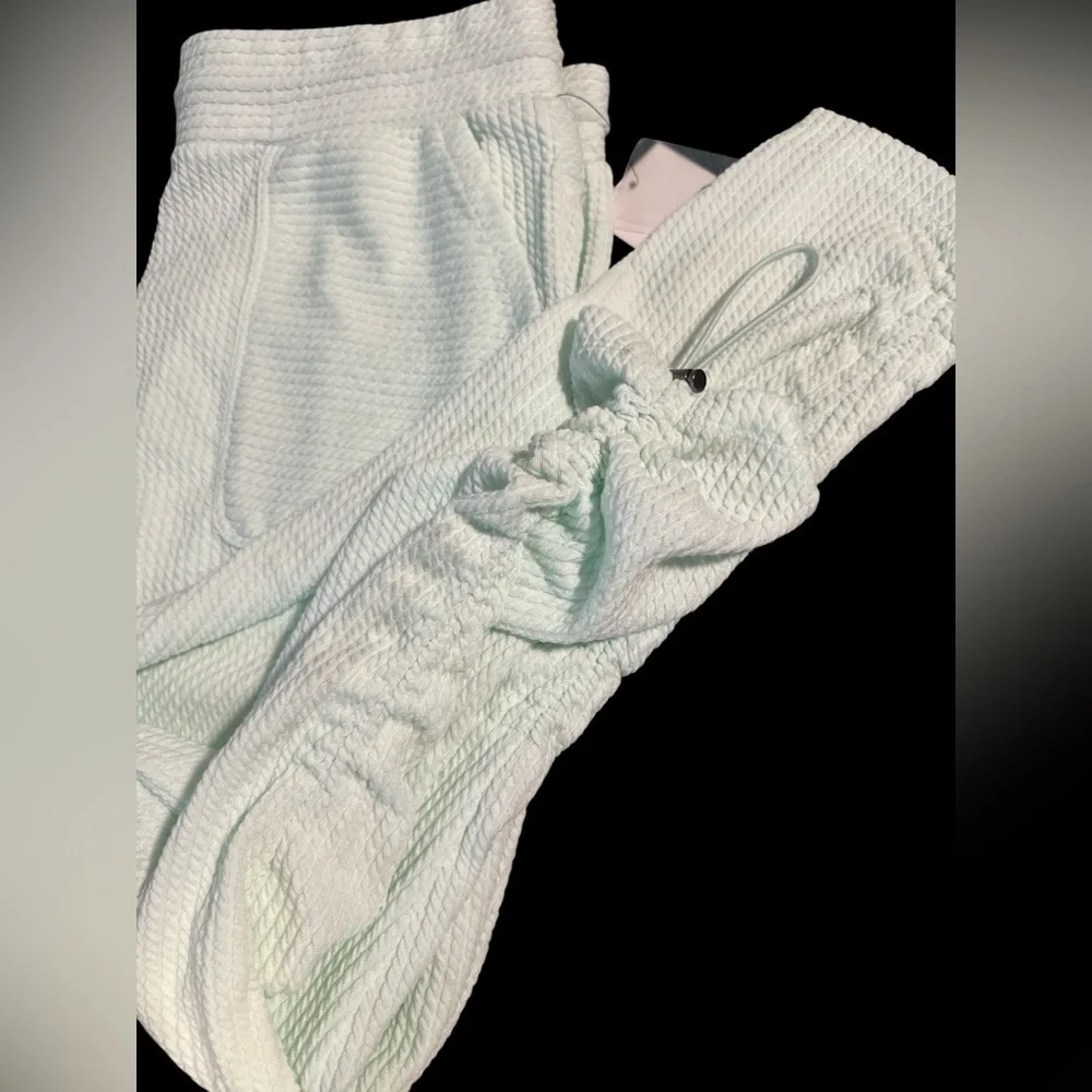 Nine West Mint Green Textured Joggers